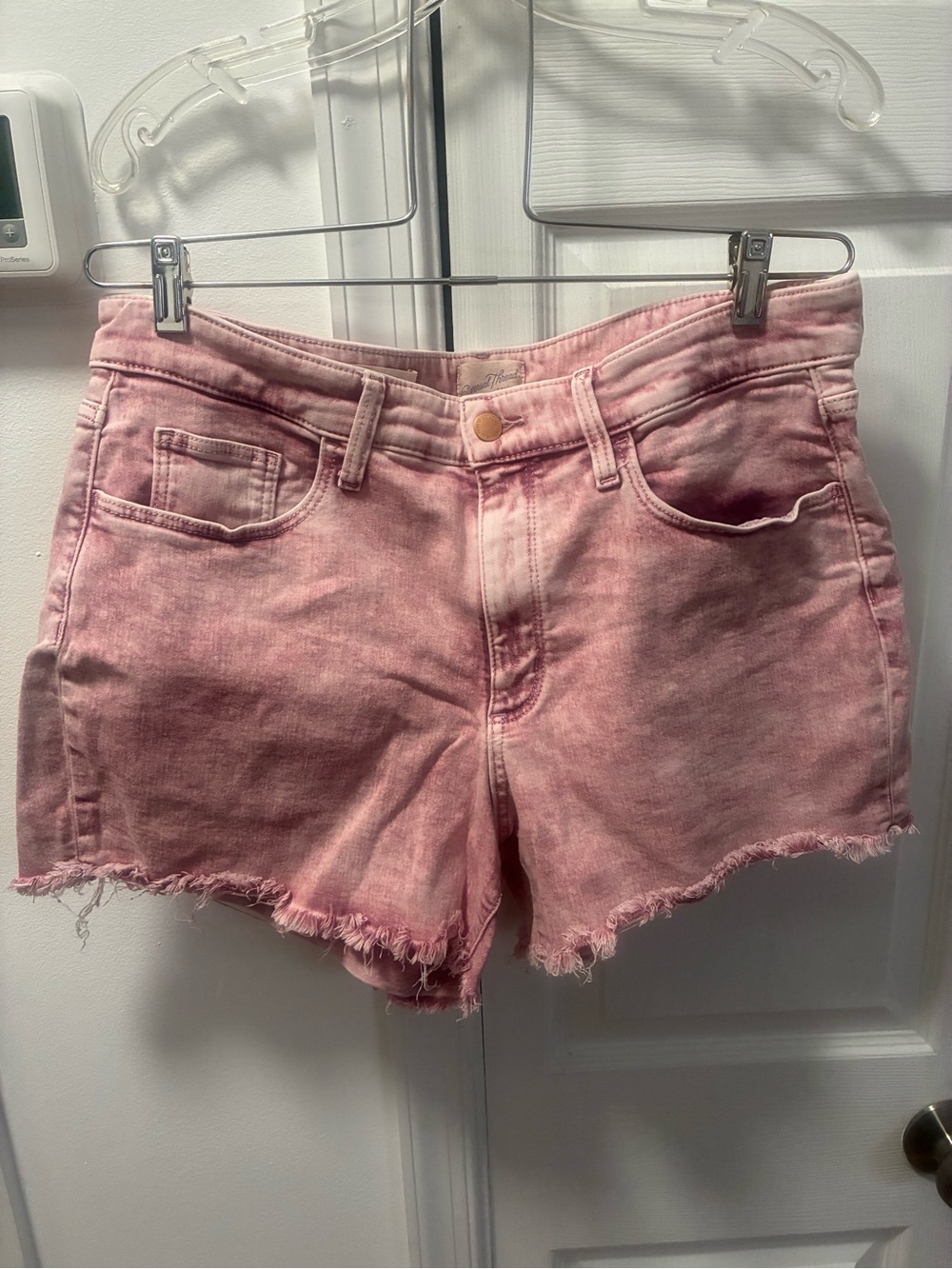 Universal Thread Pink Denim Cutoff Shorts with Frayed Hem